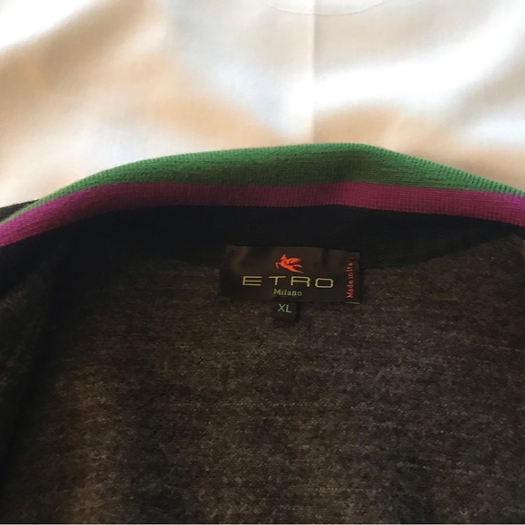 Etro Mens 100% wool Zippered sweater - Picture 4 of 8